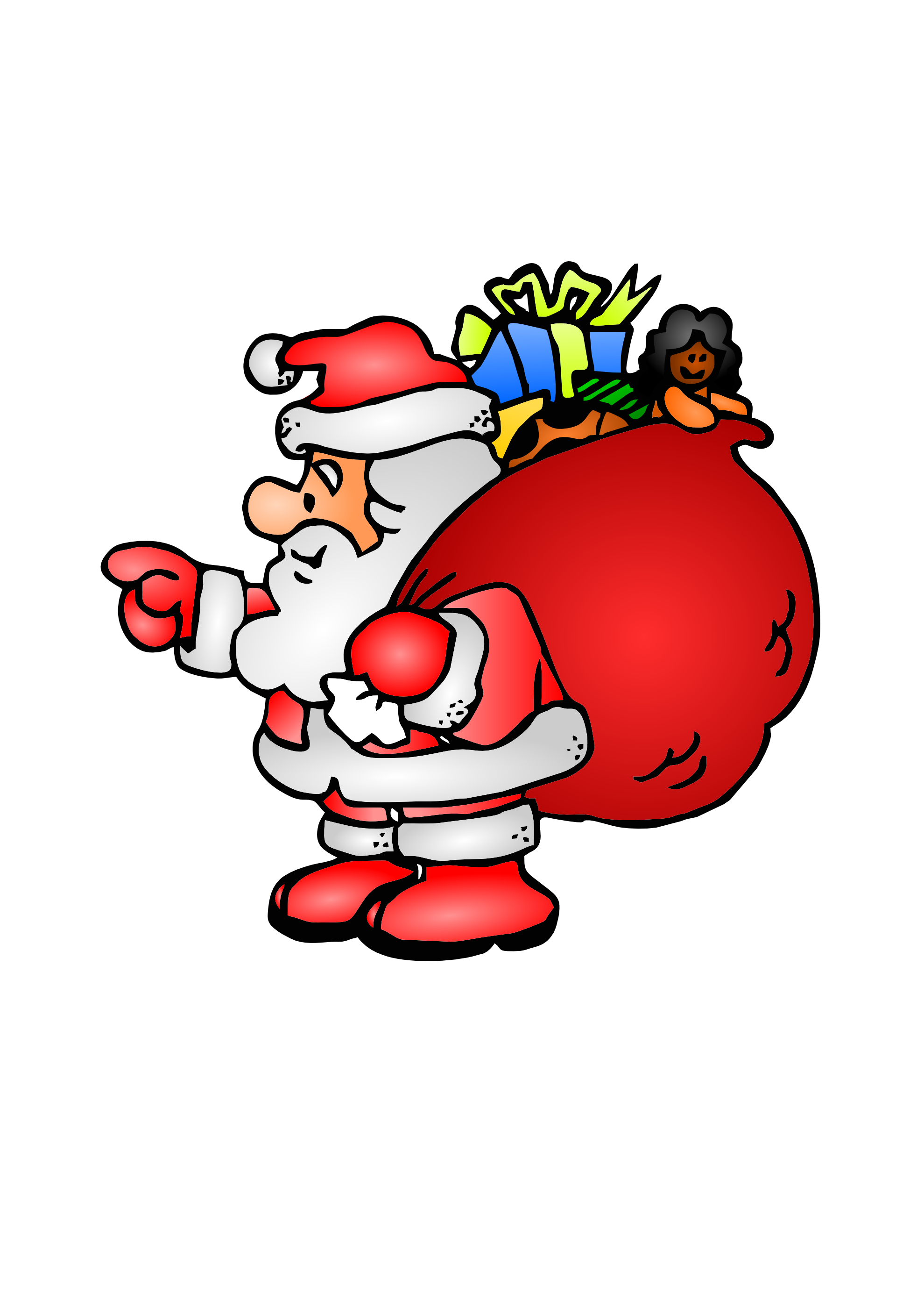Santa claus clip art. Pointing clipart click
