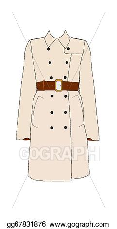 Vector art ladies simple. Clipart coat trench coat
