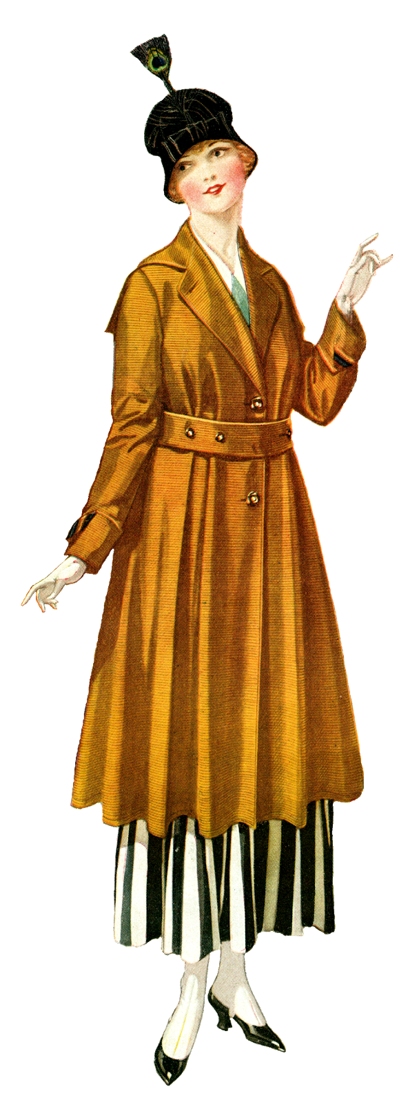 Clipart coat trench coat. Antique images vintage women