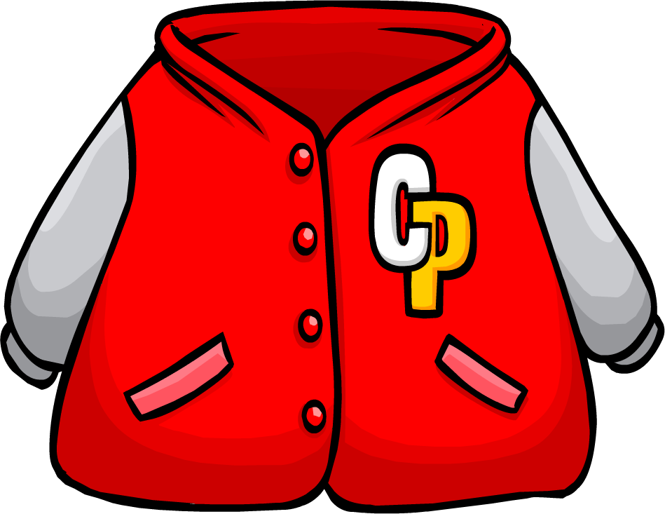 Letterman club penguin rewritten. Shirt clipart red jacket
