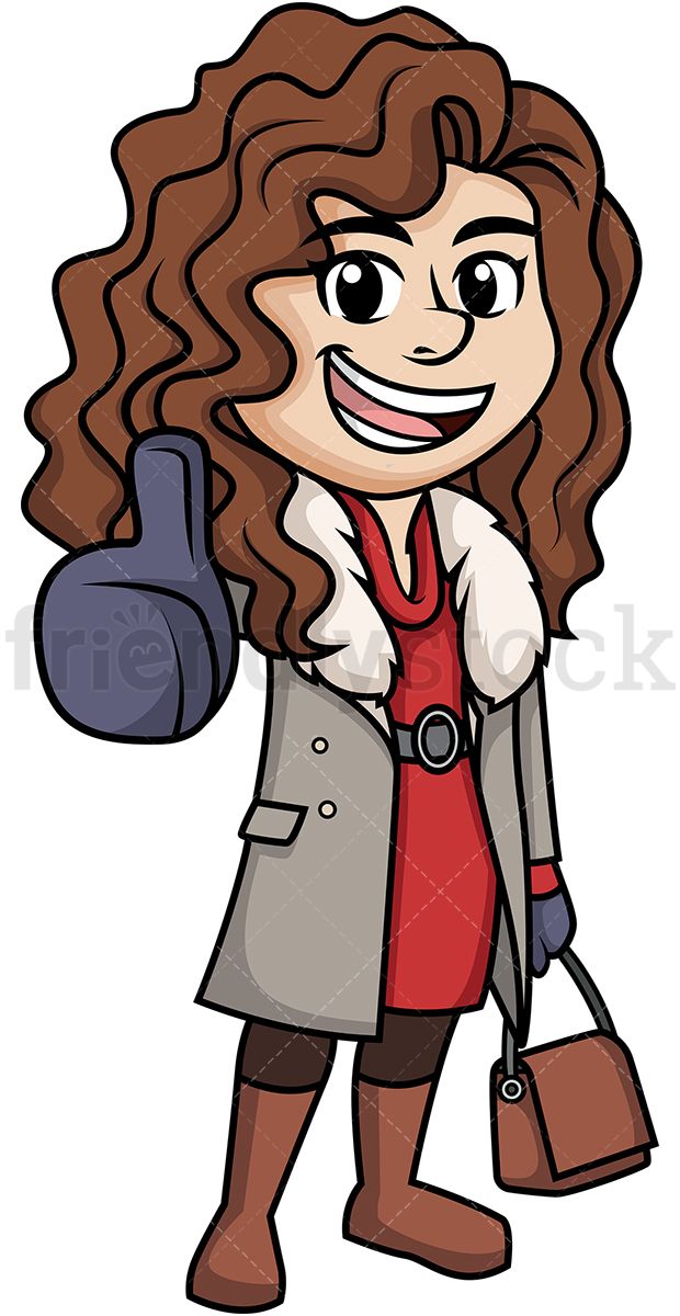 Winter clipart woman. Stylish in clothes vector
