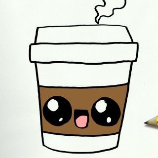 Clipart coffee cute. How to draw a