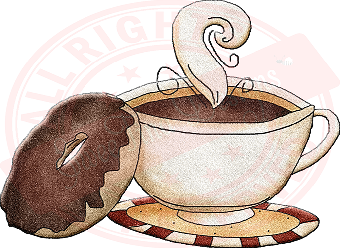 Doughnut clipart coffee. Time cup and donut