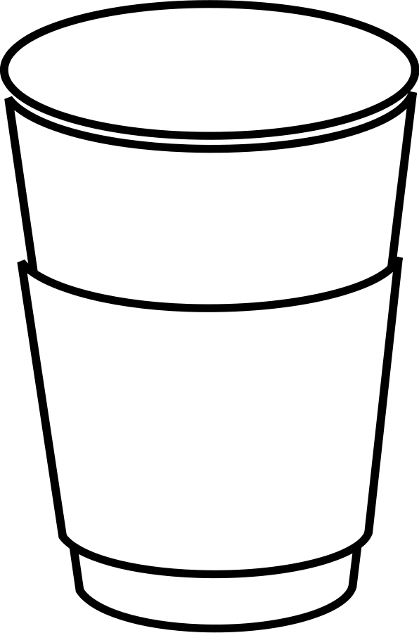 Cup clipart template. Outline of coffee most