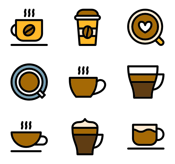 Tea icons free linear. Clipart coffee vector