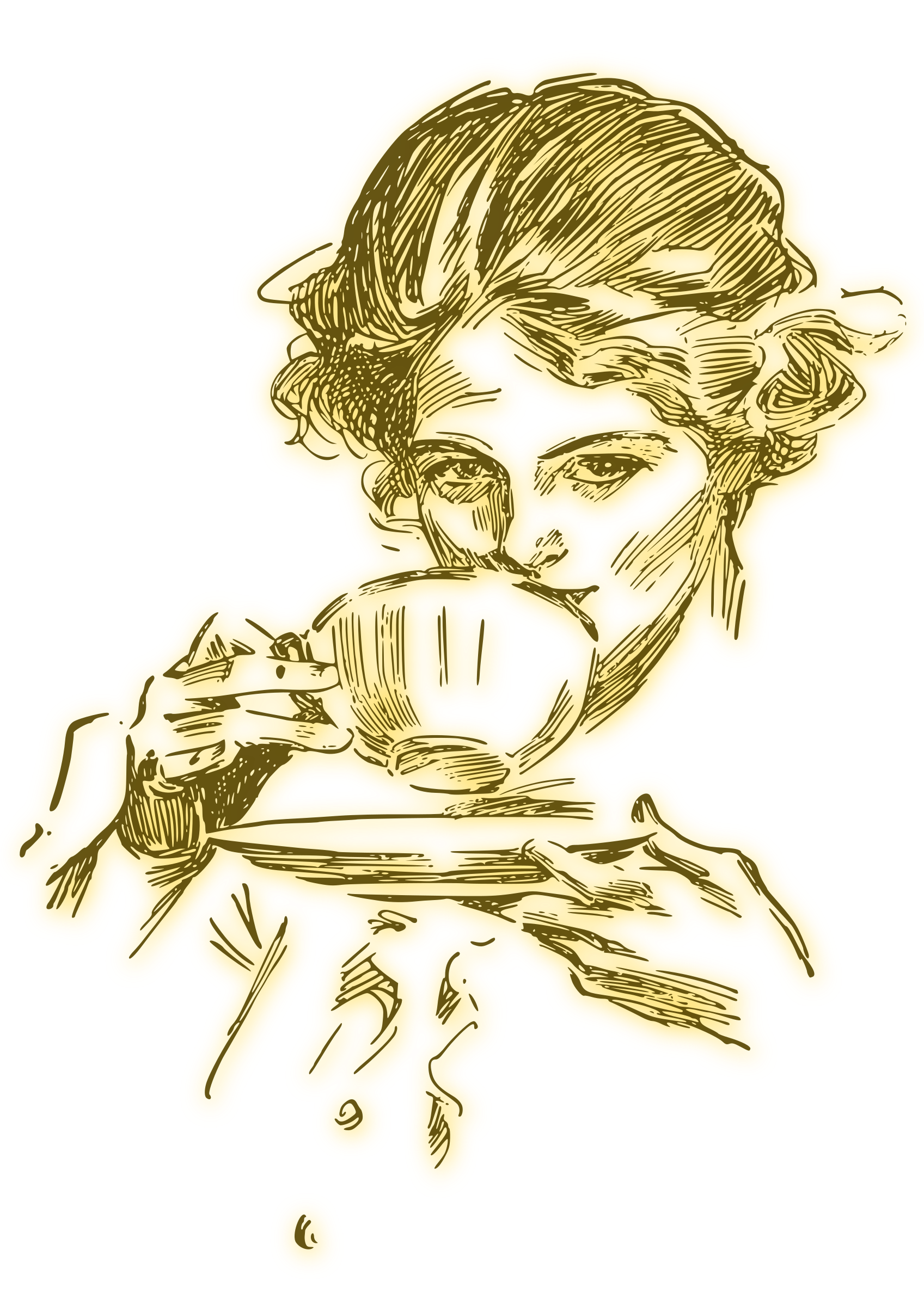 clipart coffee woman