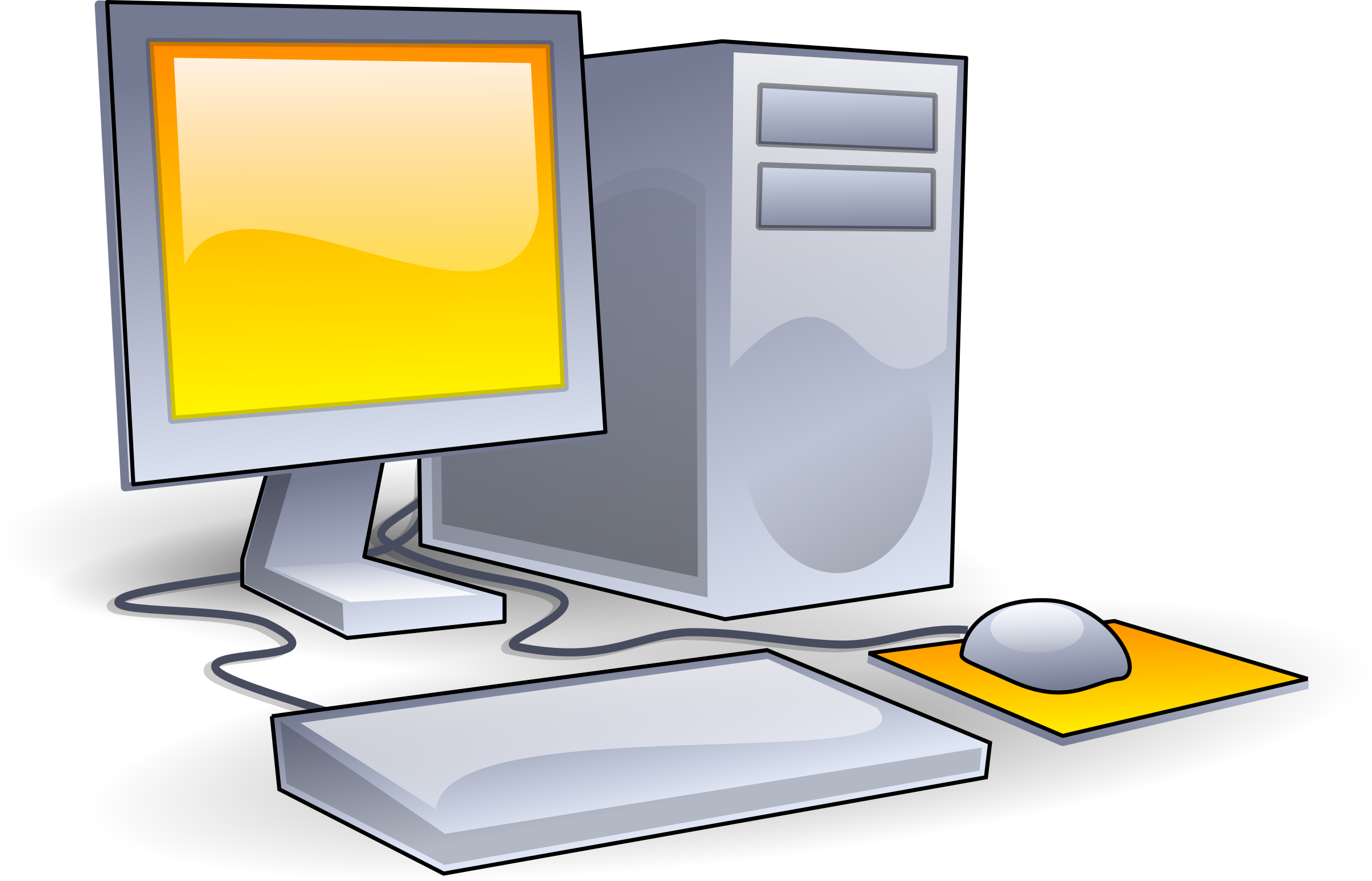 computers clipart yellow