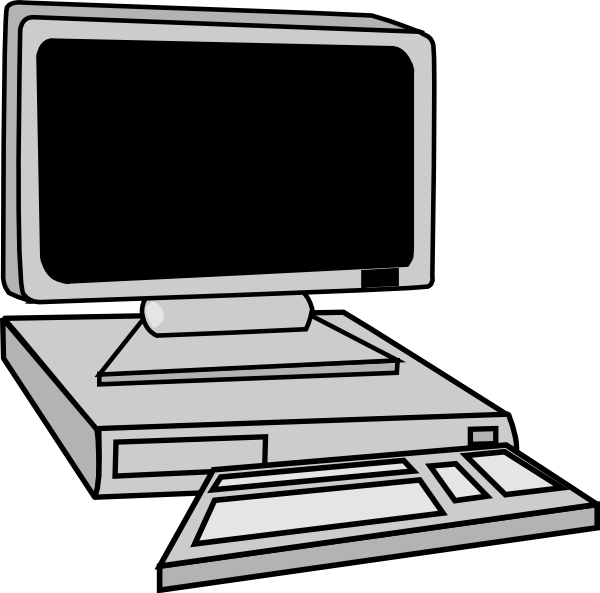 computers clipart black and white