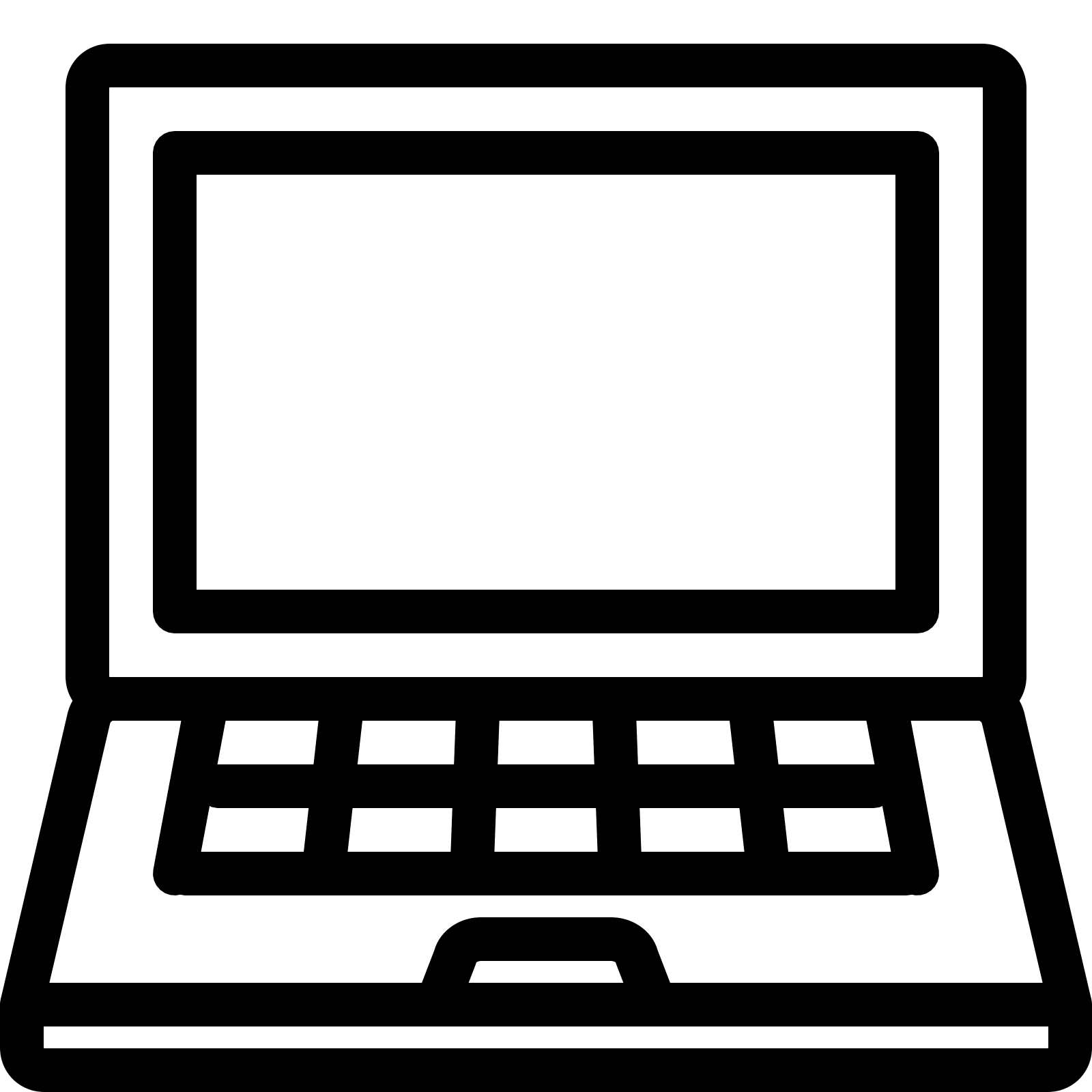 clipart computer black and white