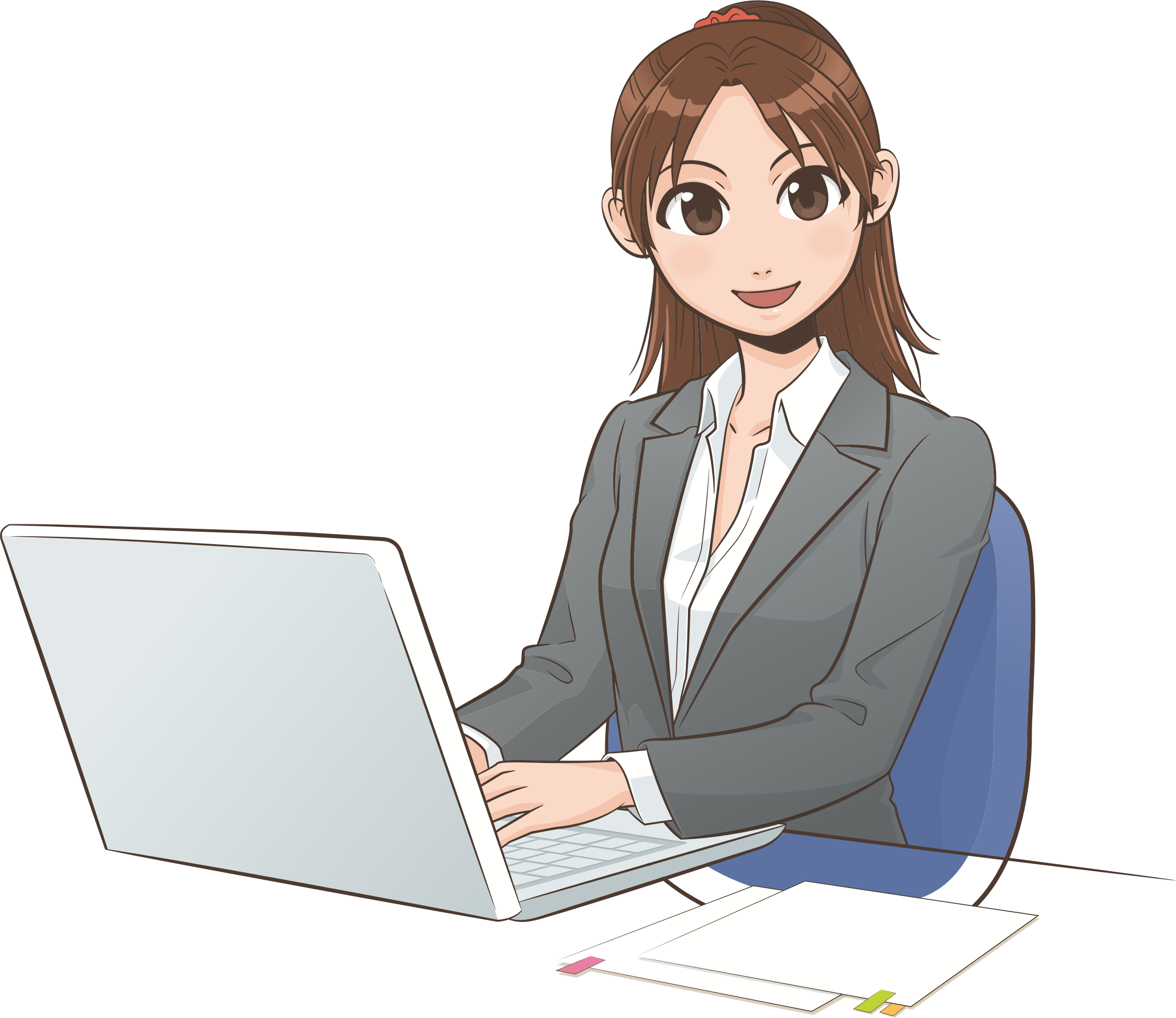 clipart computer business woman