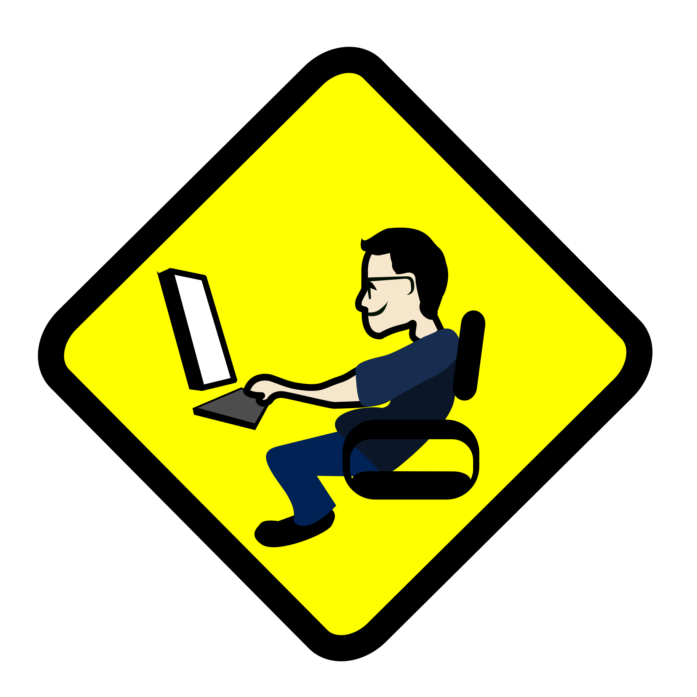 Working clipart computer. User warning sign big