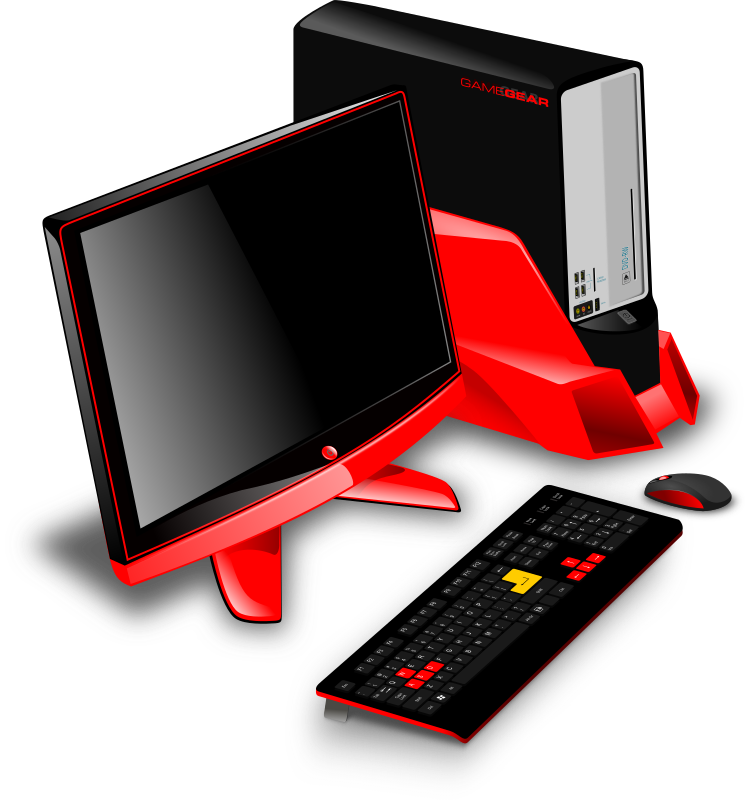 clipart computer computer station