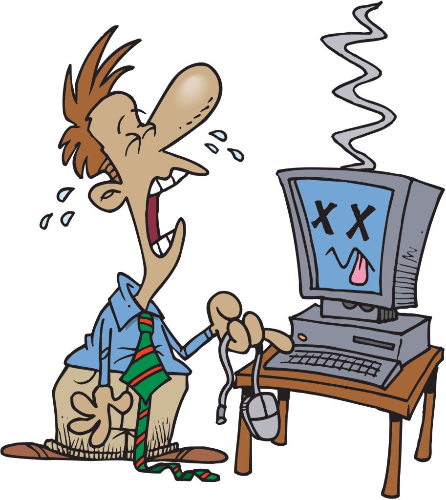 Savvy people please help. Frustrated clipart computer trouble