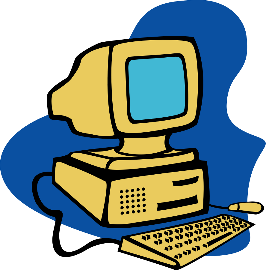 computer clipart yellow