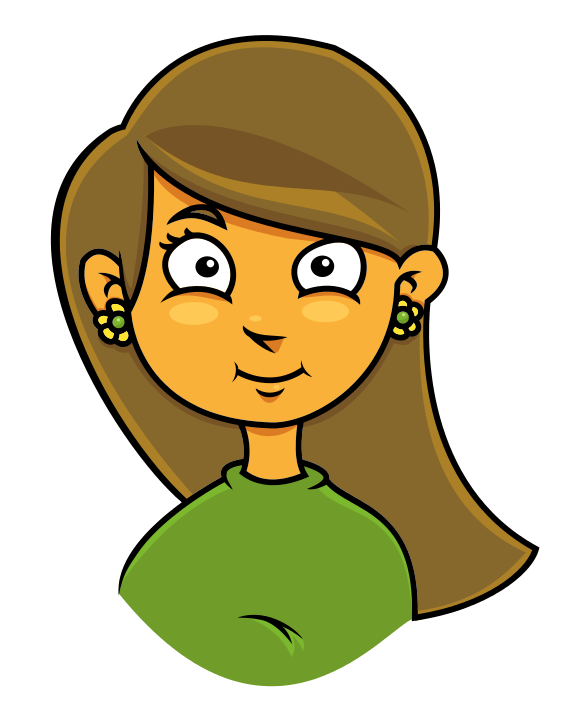 Female clipart mother. Serious girl face 