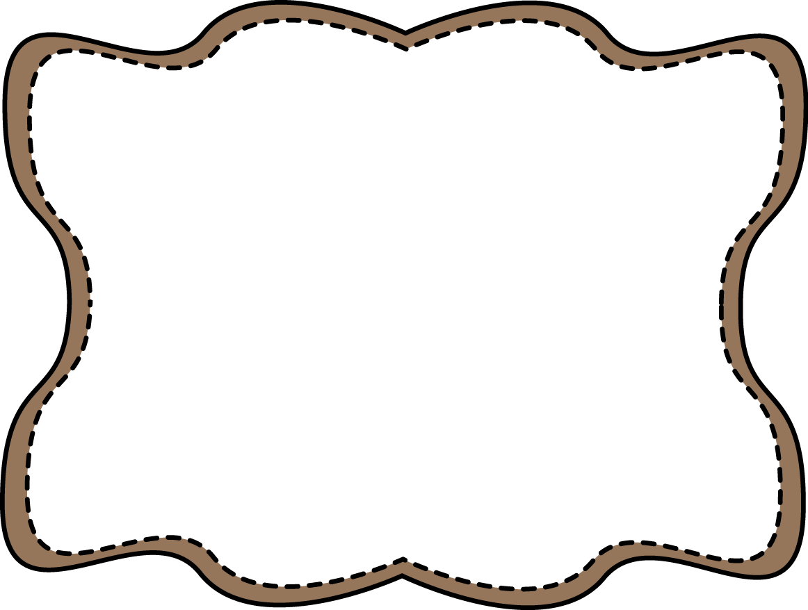 Clipart computer frame. Brown wavy stitched free