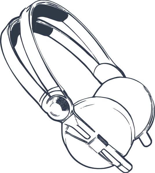 headphone clipart coloring page