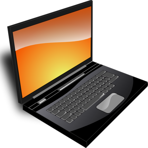 laptop clipart orange