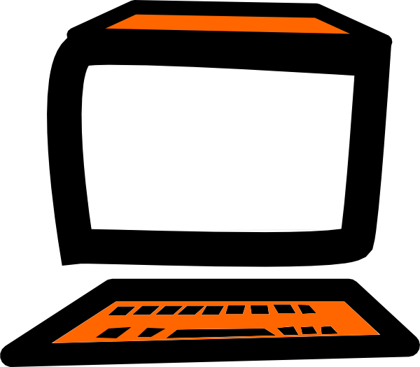 clipart computer orange