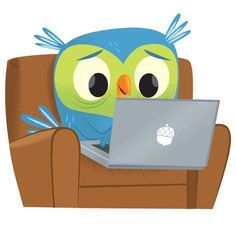 clipart owl computer