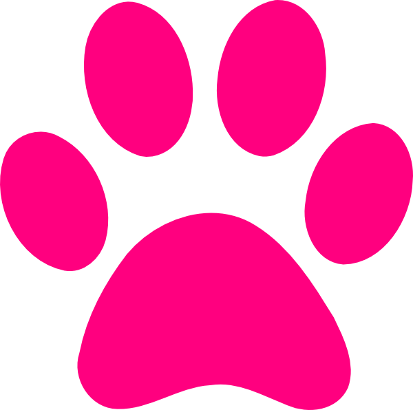 Panther paw print clip. Clipart shield pink