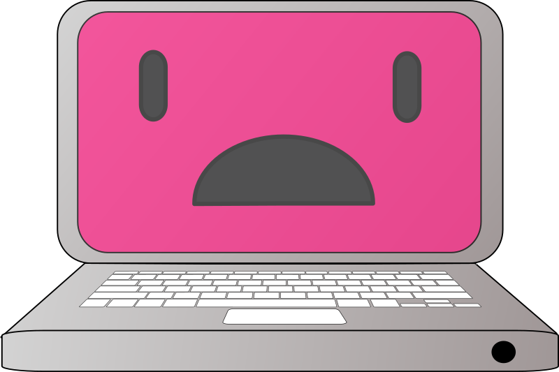pink clipart computer