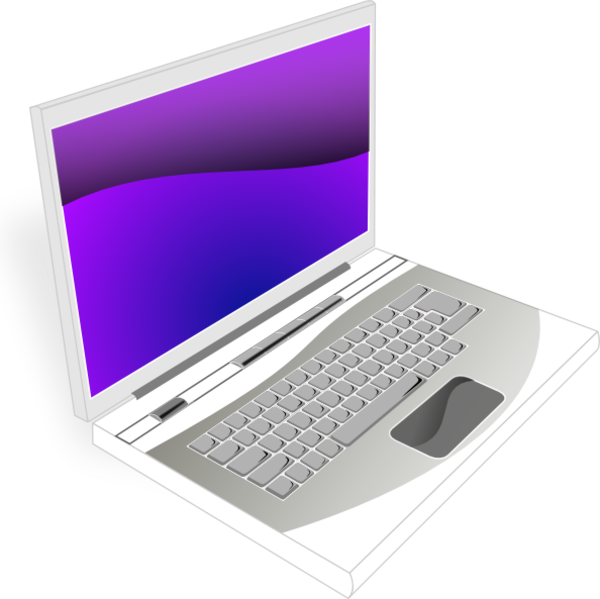 Laptop white free images. Clipart computer purple
