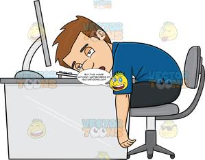 clipart computer tired