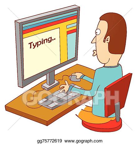 Vector stock on computer. Computers clipart typing