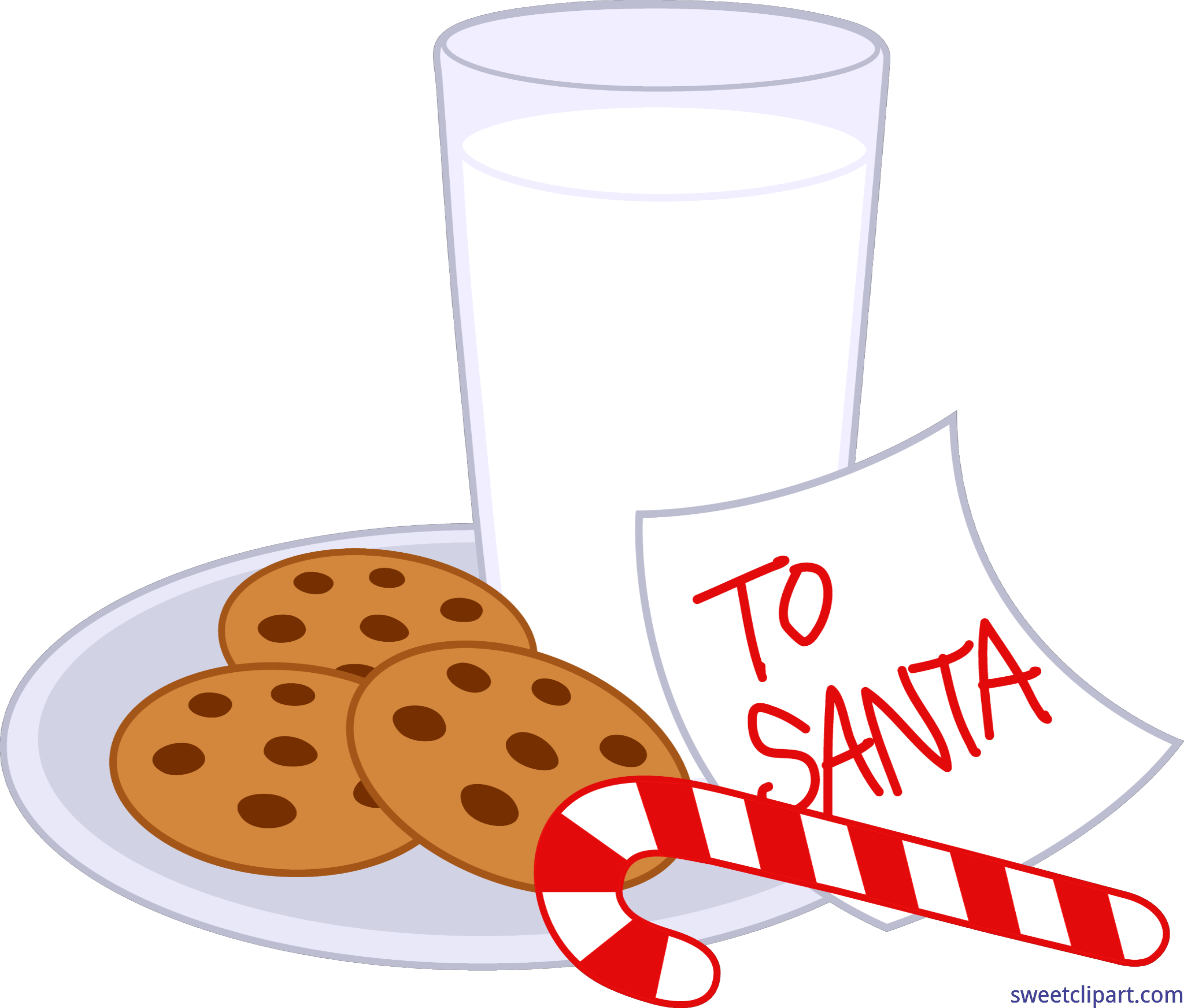 Plate clipart milk. Of christmas cookies at