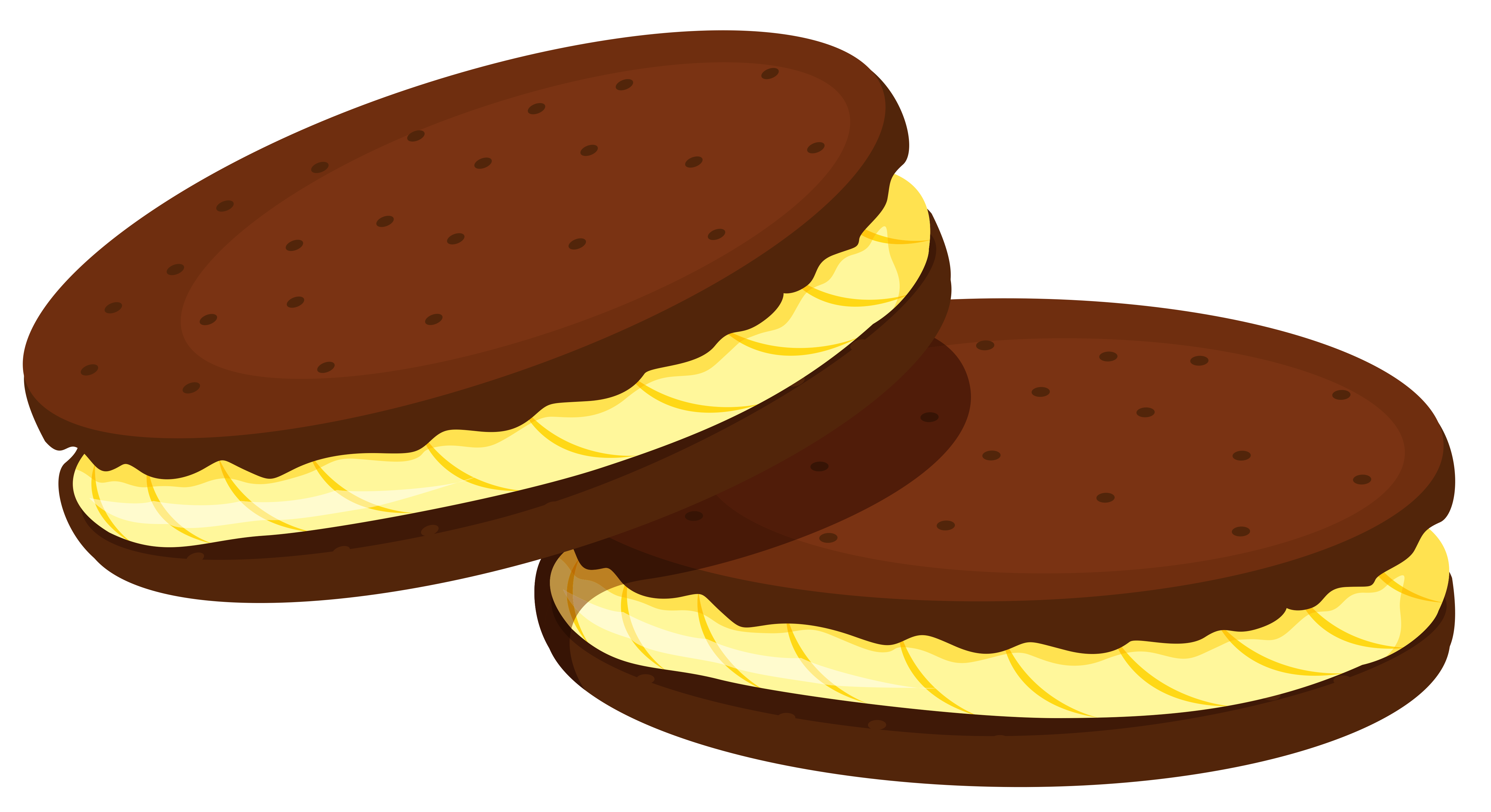 Chocolate cookies with filling. Cookie clipart file