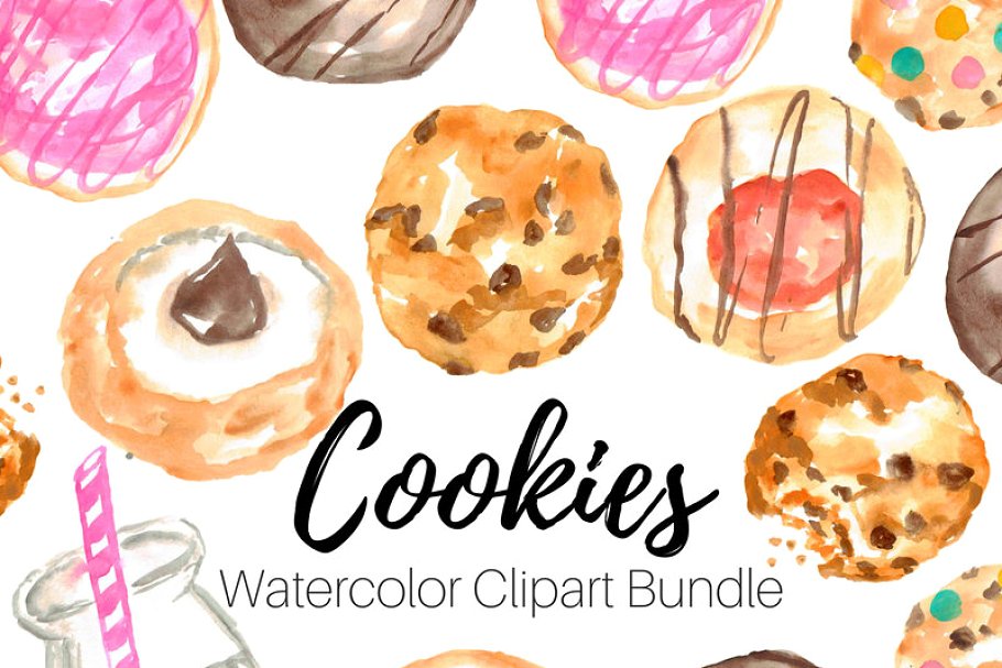 cookies clipart watercolor