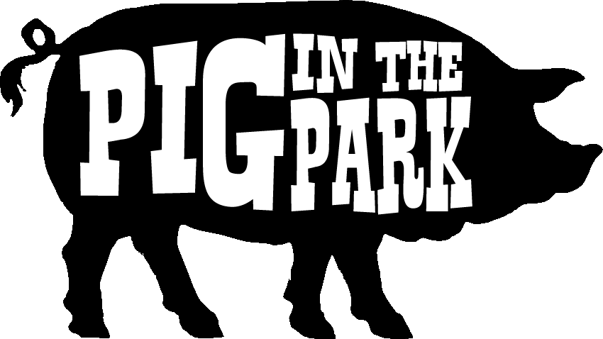 Pig in the park. Cows clipart bbq