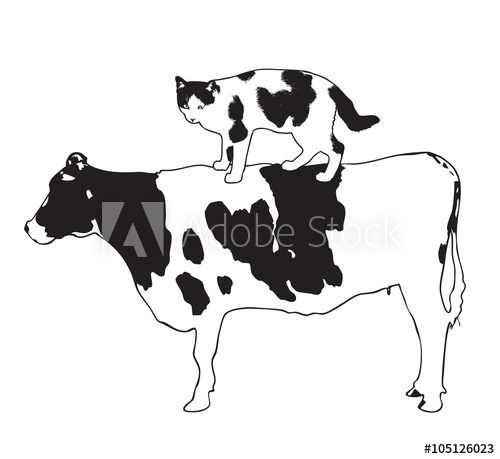 cow clipart cat