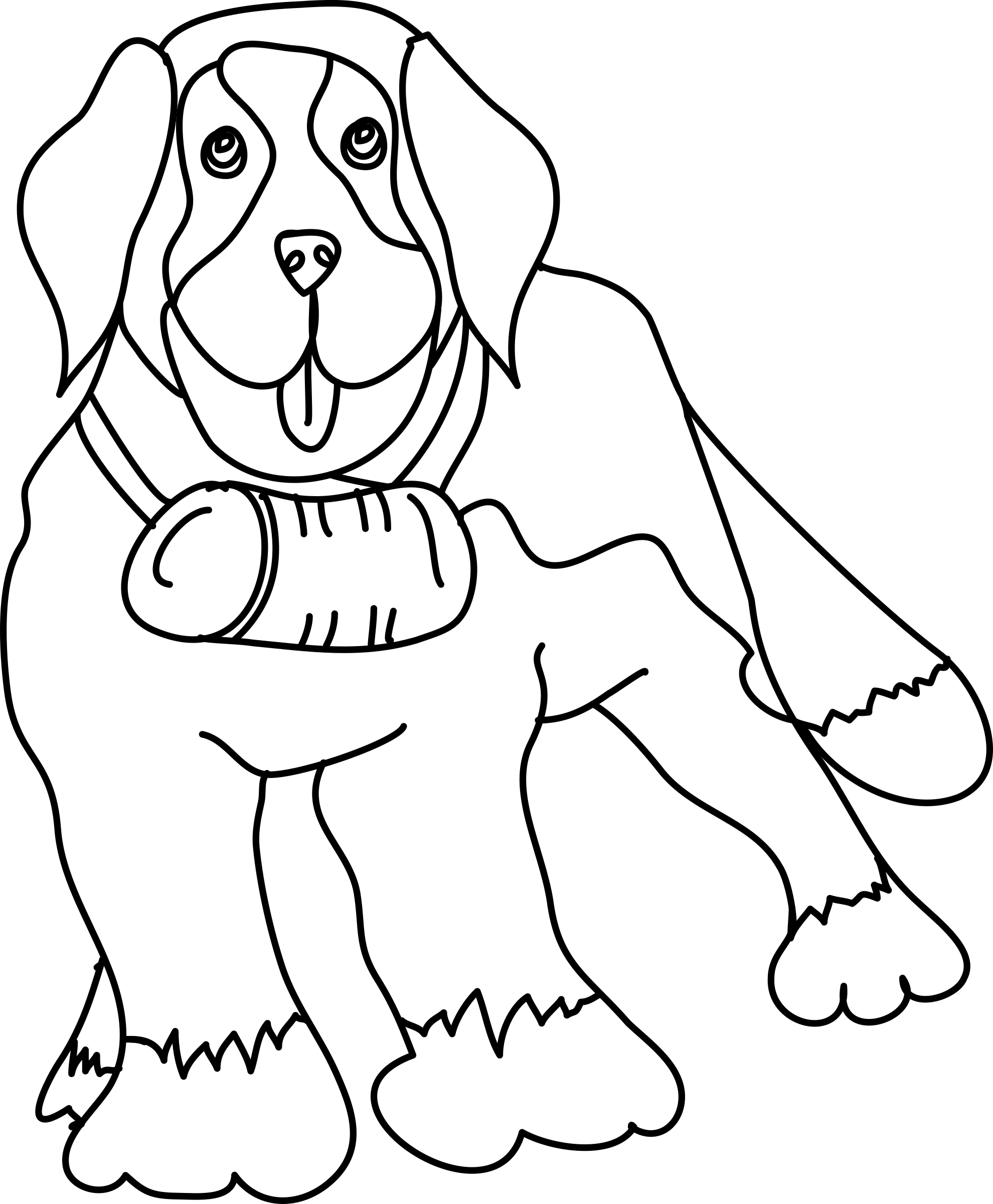 Dog outline drawing at. Winter clipart puppy
