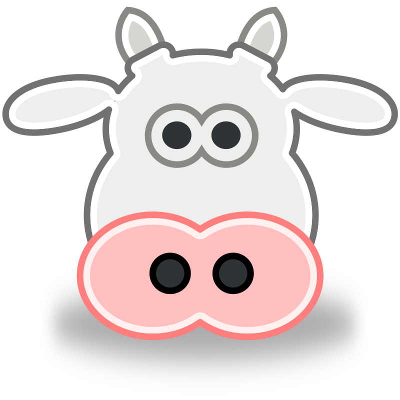 Clipart cow face. Tango style head medium