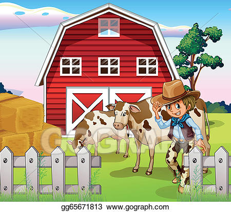 clipart cow house