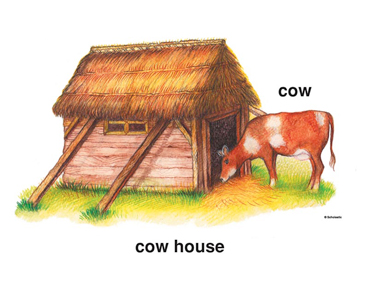cow clipart house