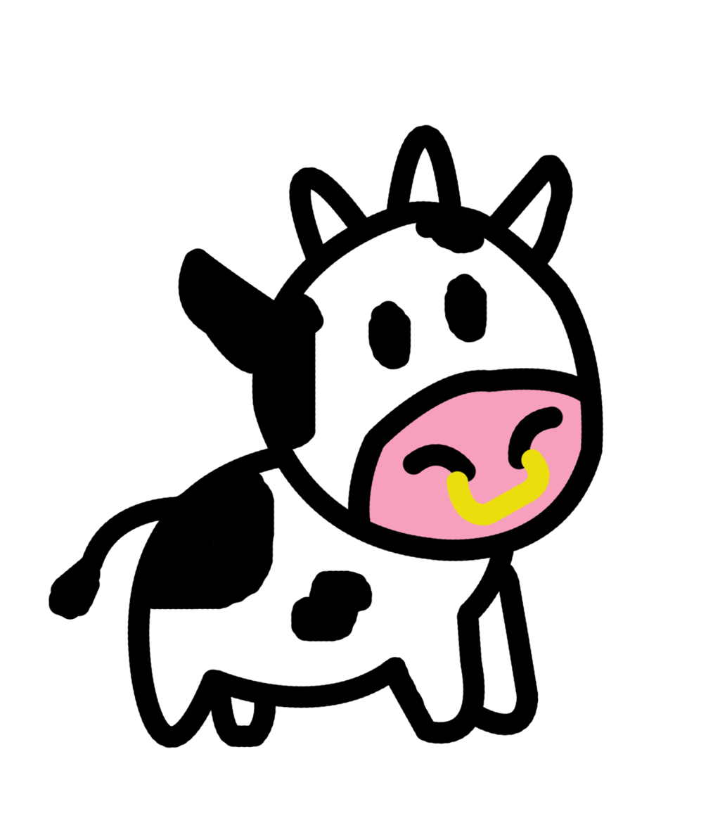 Clipart cow simple. Easy pencil and in