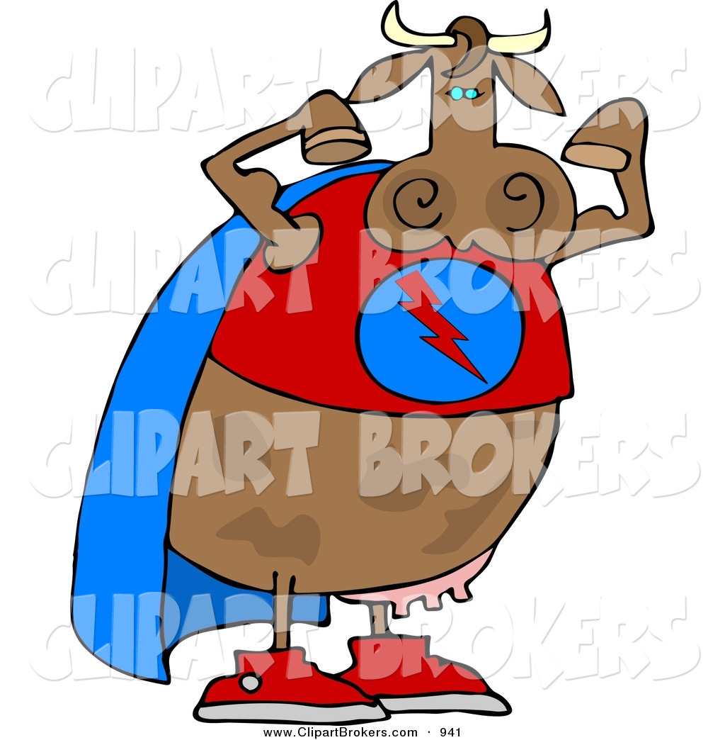 Cows clipart superhero. Clip art cartoon of