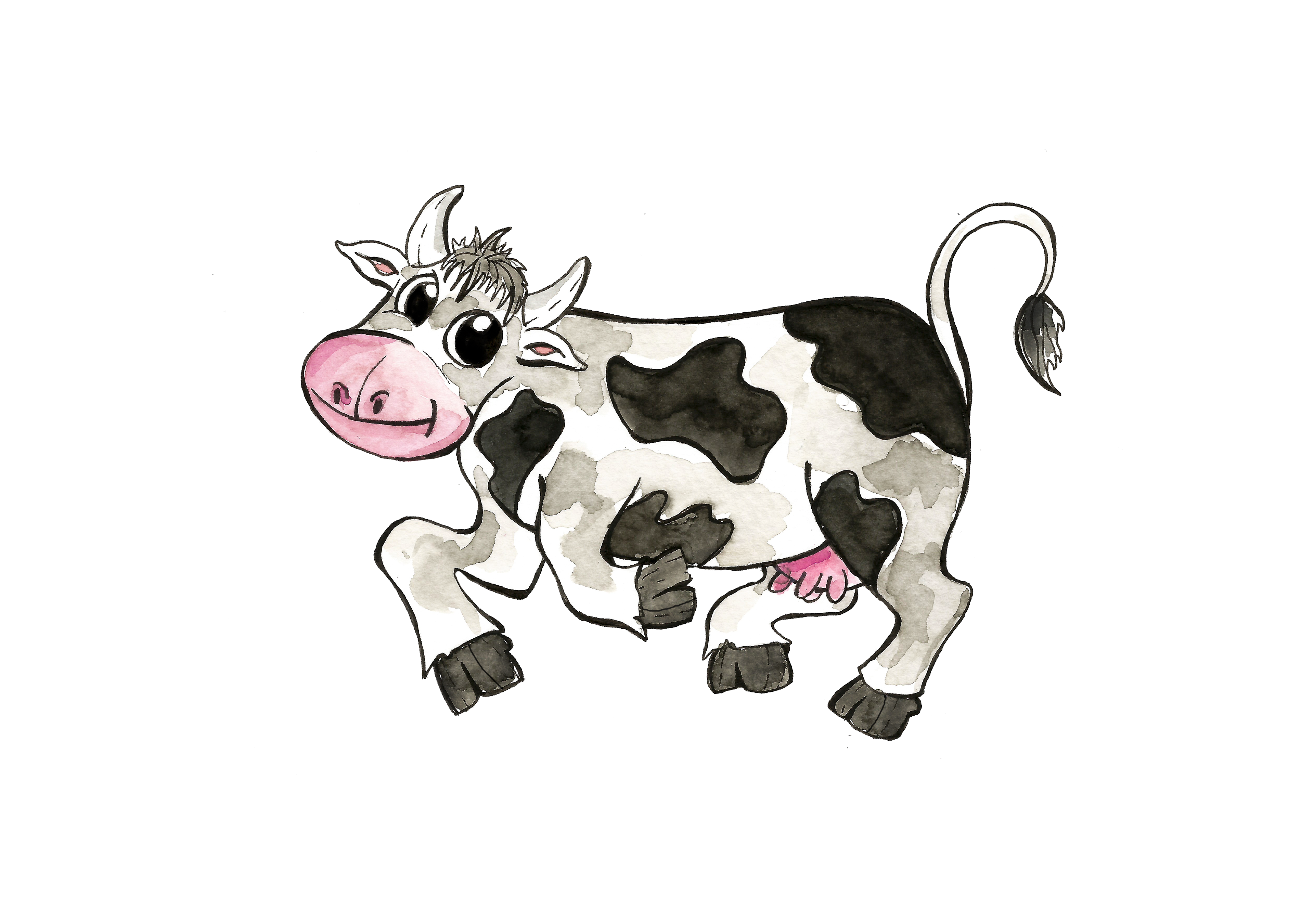 clipart cow watercolor
