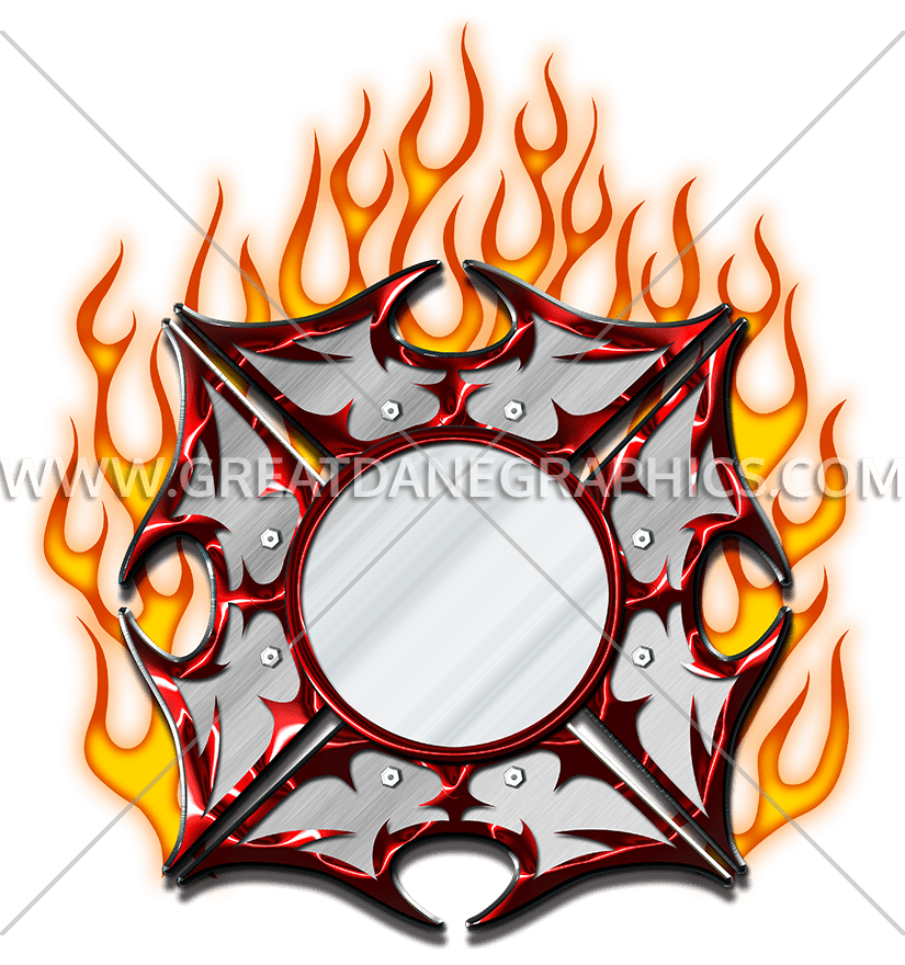 Fire maltese production ready. Flame clipart cross