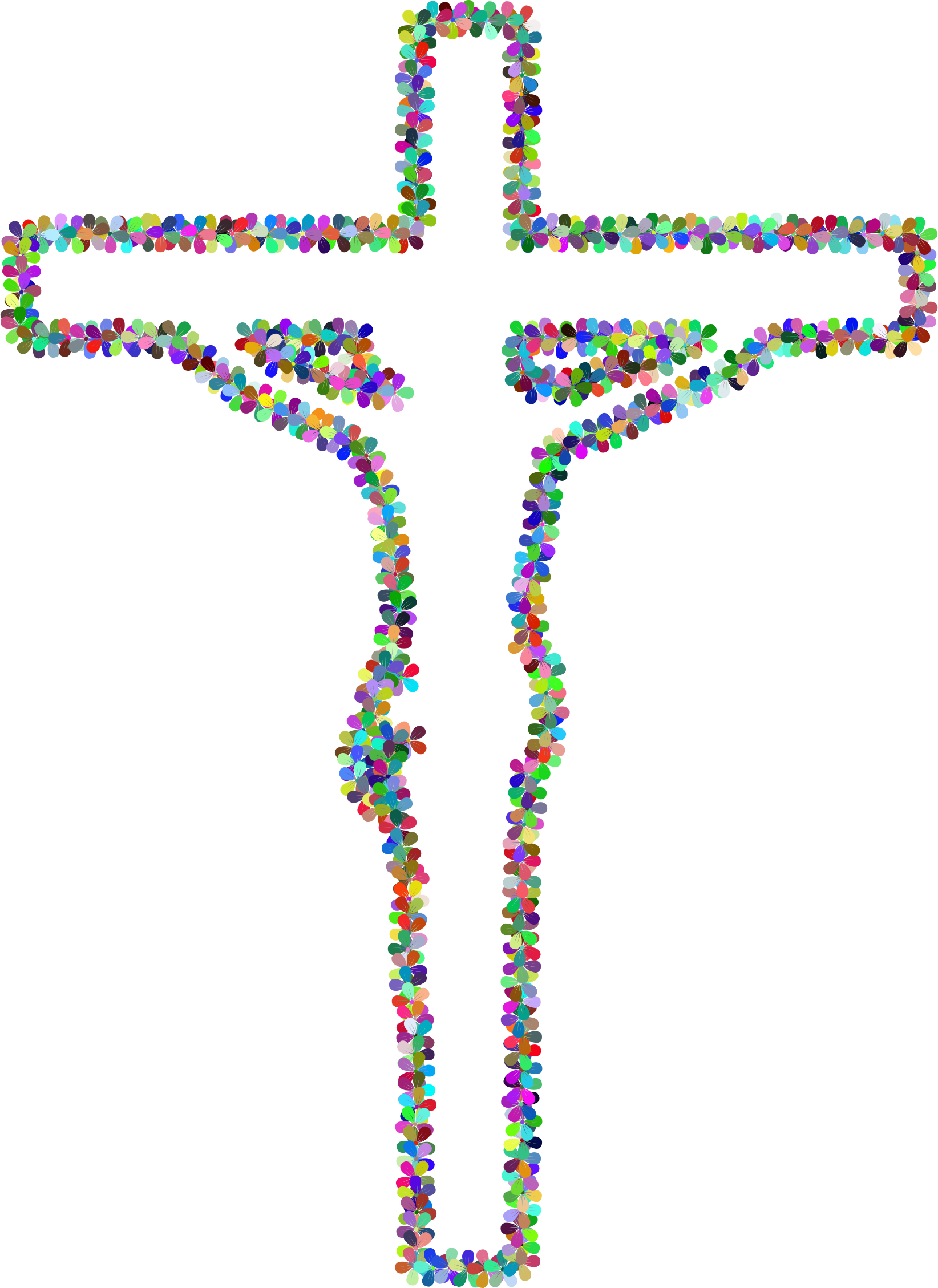 Crucifix clipart decorative cross. Prismatic floral outline big
