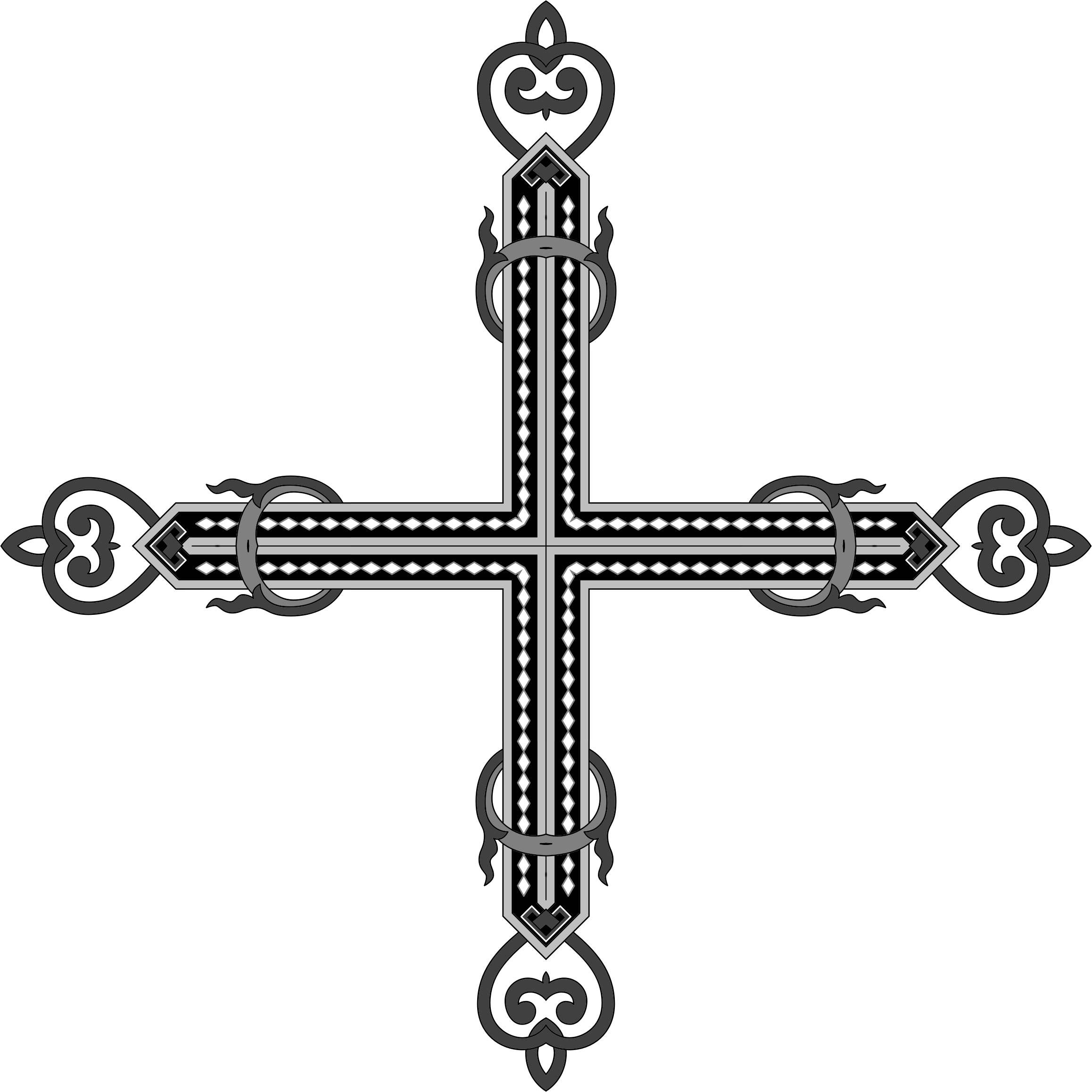 crucifix clipart black and white