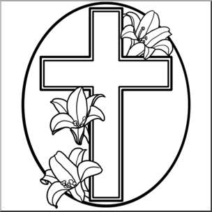 Clip art religious with. Lily clipart easter cross