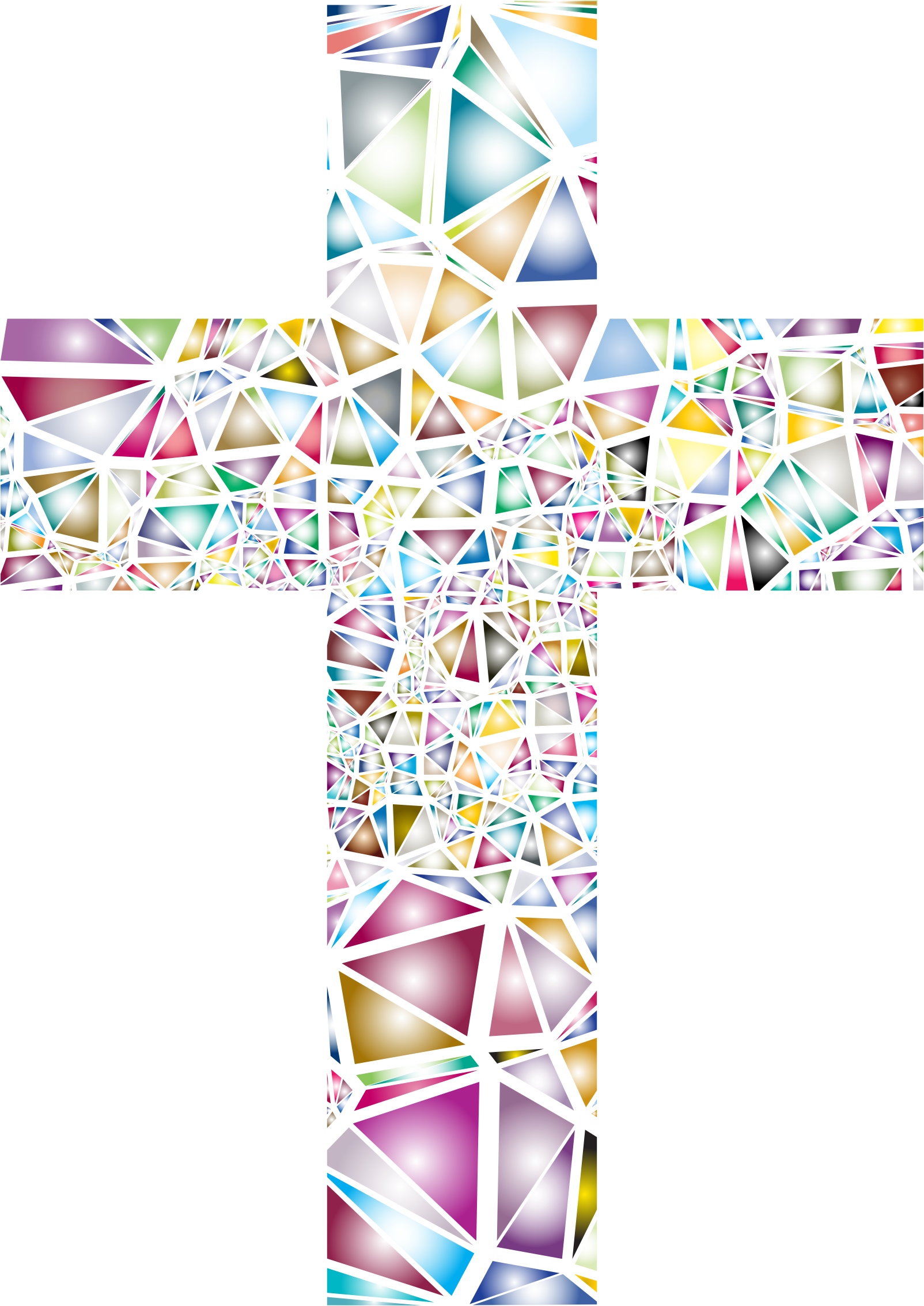 Cross clipart stained glass. Low poly no background
