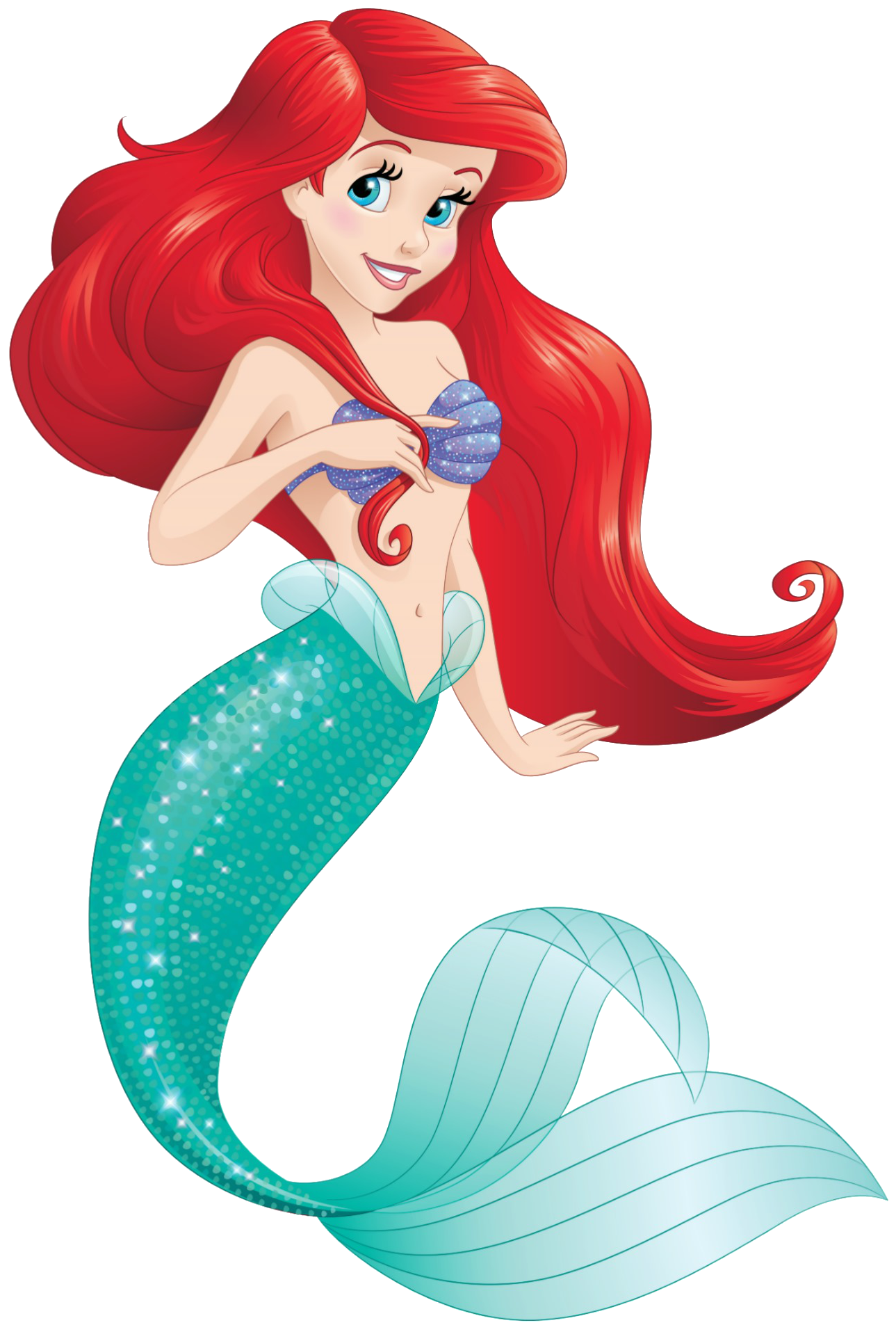 clipart swimming little mermaid