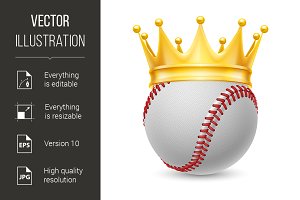Crown clipart baseball. Gold on 