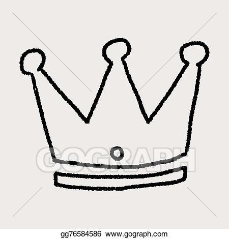 Vector art imperial drawing. Clipart crown doodle