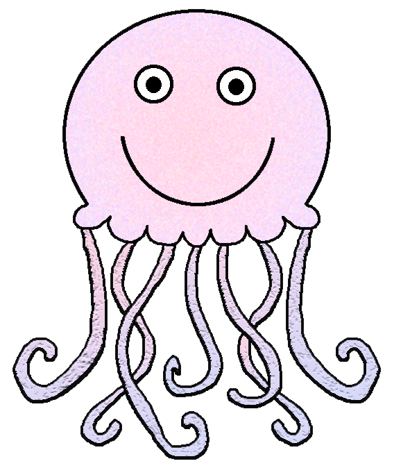 Shell clipart jellyfish. Fish black and white